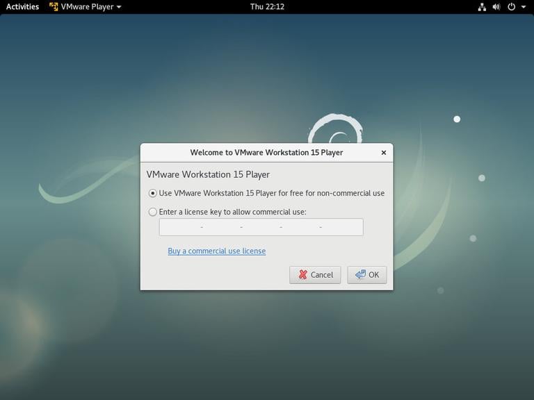 debian vmware non commercial