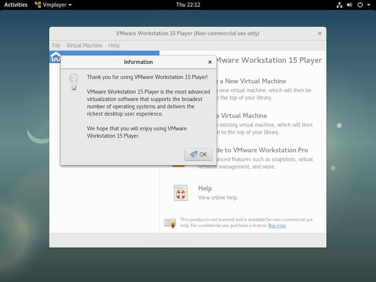 debian vmware workstation player