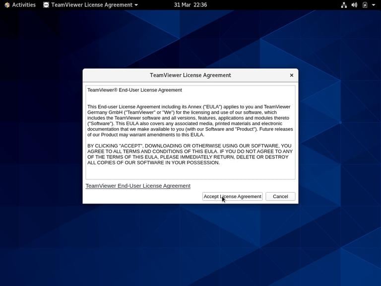 CentOS TeamViewer Default Browser