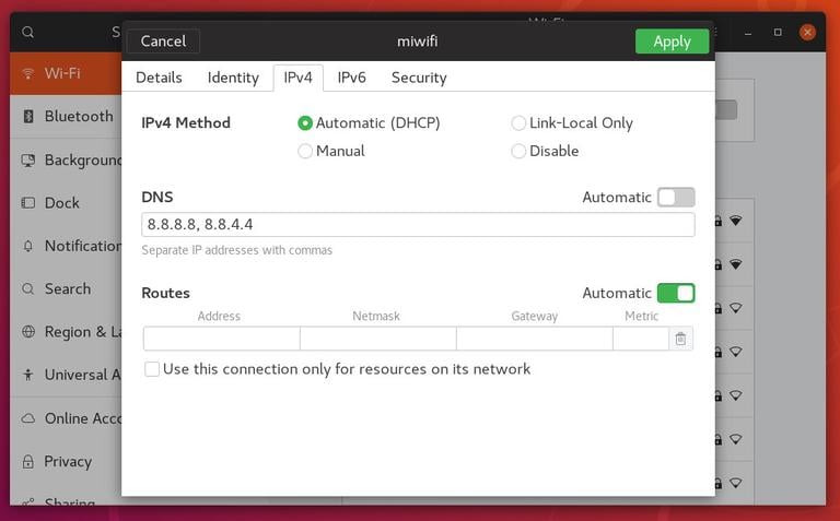 Ubuntu DNS Nameservers