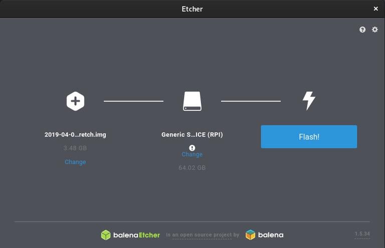 Etcher Raspbian