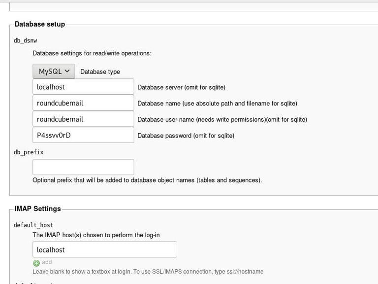 Configure Roundcube Webmail Installer