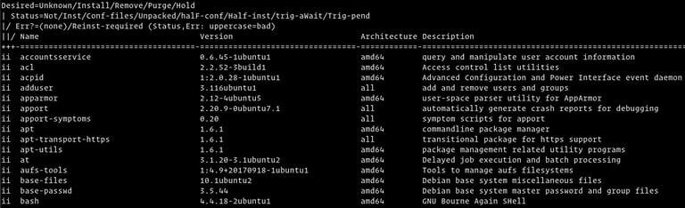 List installed packages with dpkg-query