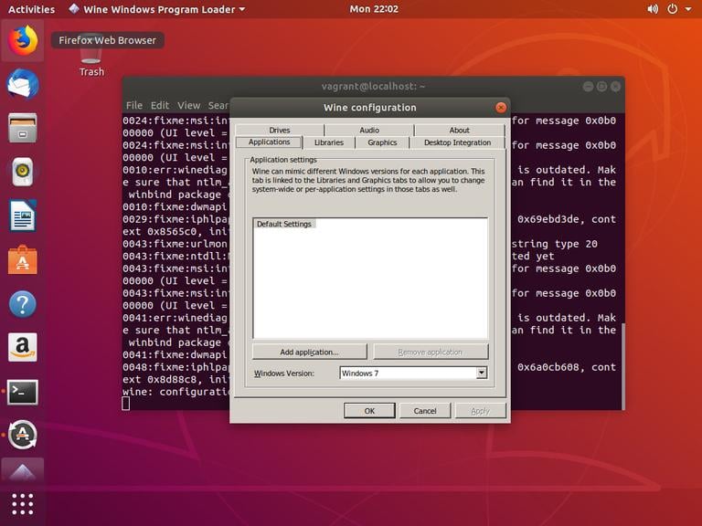 Ubuntu wine configuration