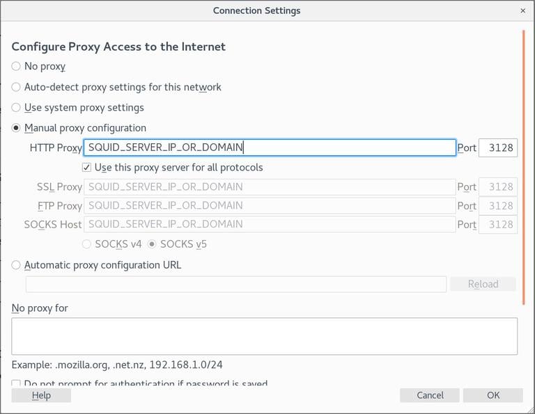 Firefox Squid Proxy