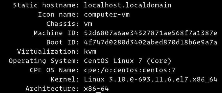 CentOS 7 hostnamectl