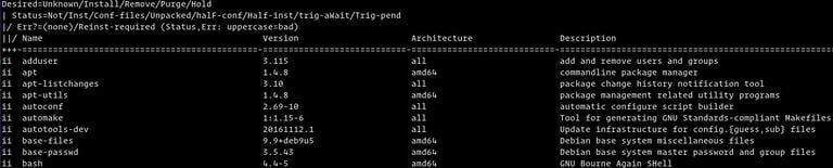 List installed packages with dpkg-query