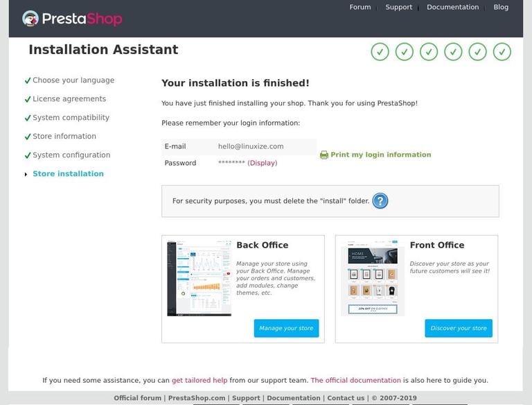 Install PrestaShop