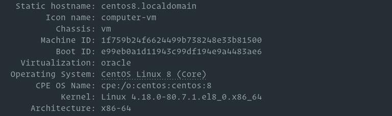 CentOS 8 Hostnamectl