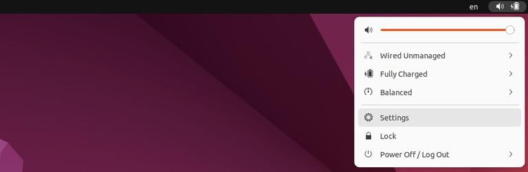 Ubuntu 22.04 Settings