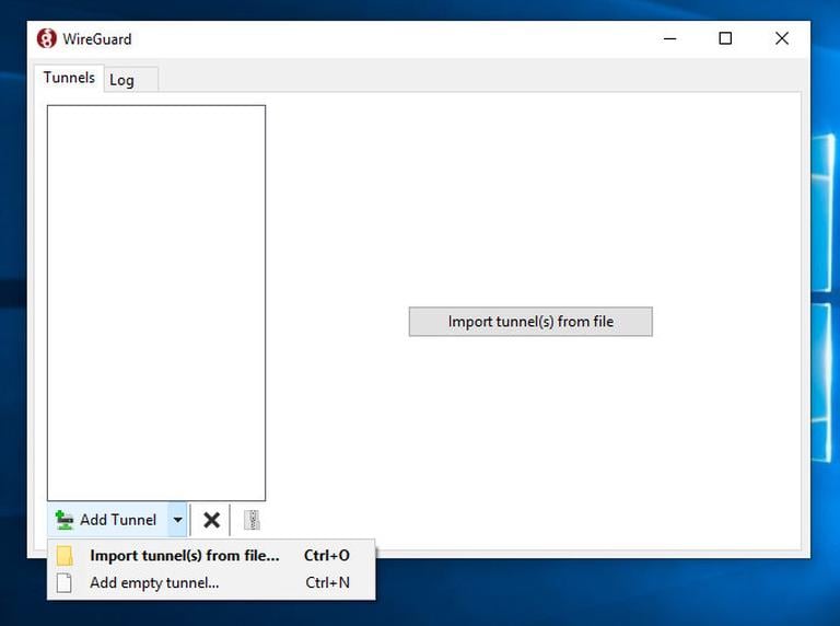 WireGuard Windows add Tunnel